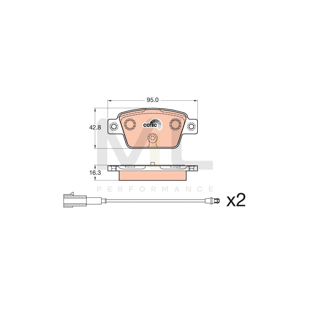 TRW Cotec Gdb2054 Brake Pad Set Incl. Wear Warning Contact