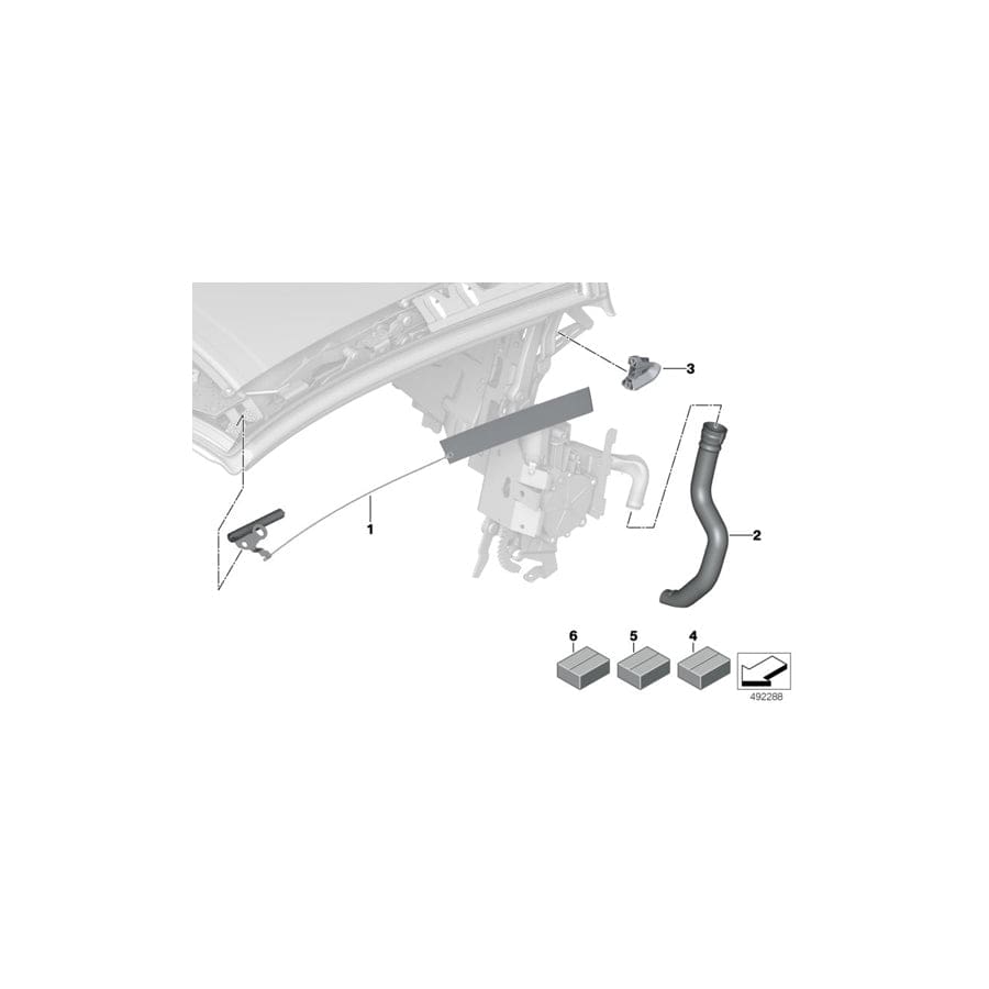 Genuine BMW 54349498367 I15 Left Tension Rope (Inc. i8)