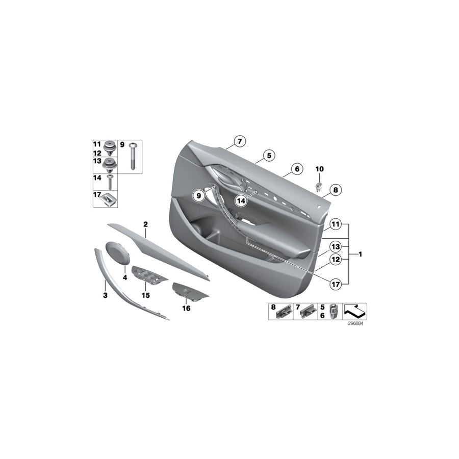 Genuine BMW 51418049411 E84 Trim Cover, Door, Honed Alu, Left (Inc. X1 28i, X1 20d ed & X1 18dX)