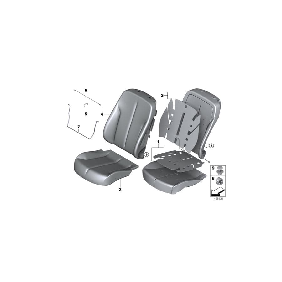 Genuine BMW 52107327550 F33 Leather Cover For Basic Seat Right OYSTER (Inc. 430d, 435dX & 440iX)