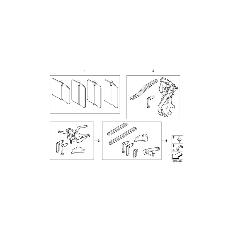 Genuine BMW 64116933907 E63 E64 E60 Set Of Small Parts Adjust.Lever (Inc. 530i, 545i & 528i)