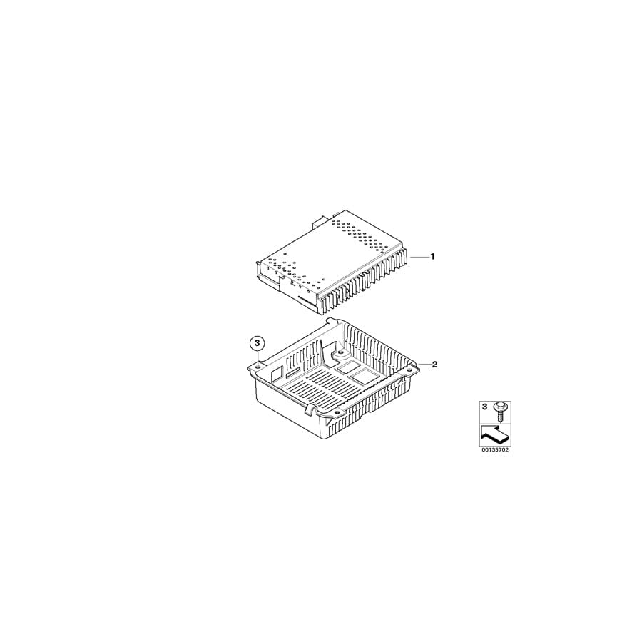 Genuine BMW 65159119160 E65 E66 Bracket, Satellite- Radio (Inc. 750Li, 750i & ALPINA B7)
