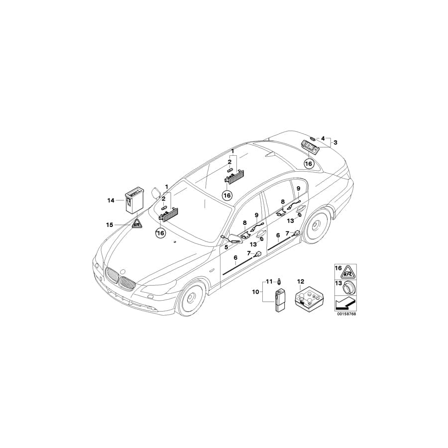 Genuine BMW 63316983035 E60 E61 Light Guide, Door Trim Panel, Left (Inc. 530i, 525i & 535xi)
