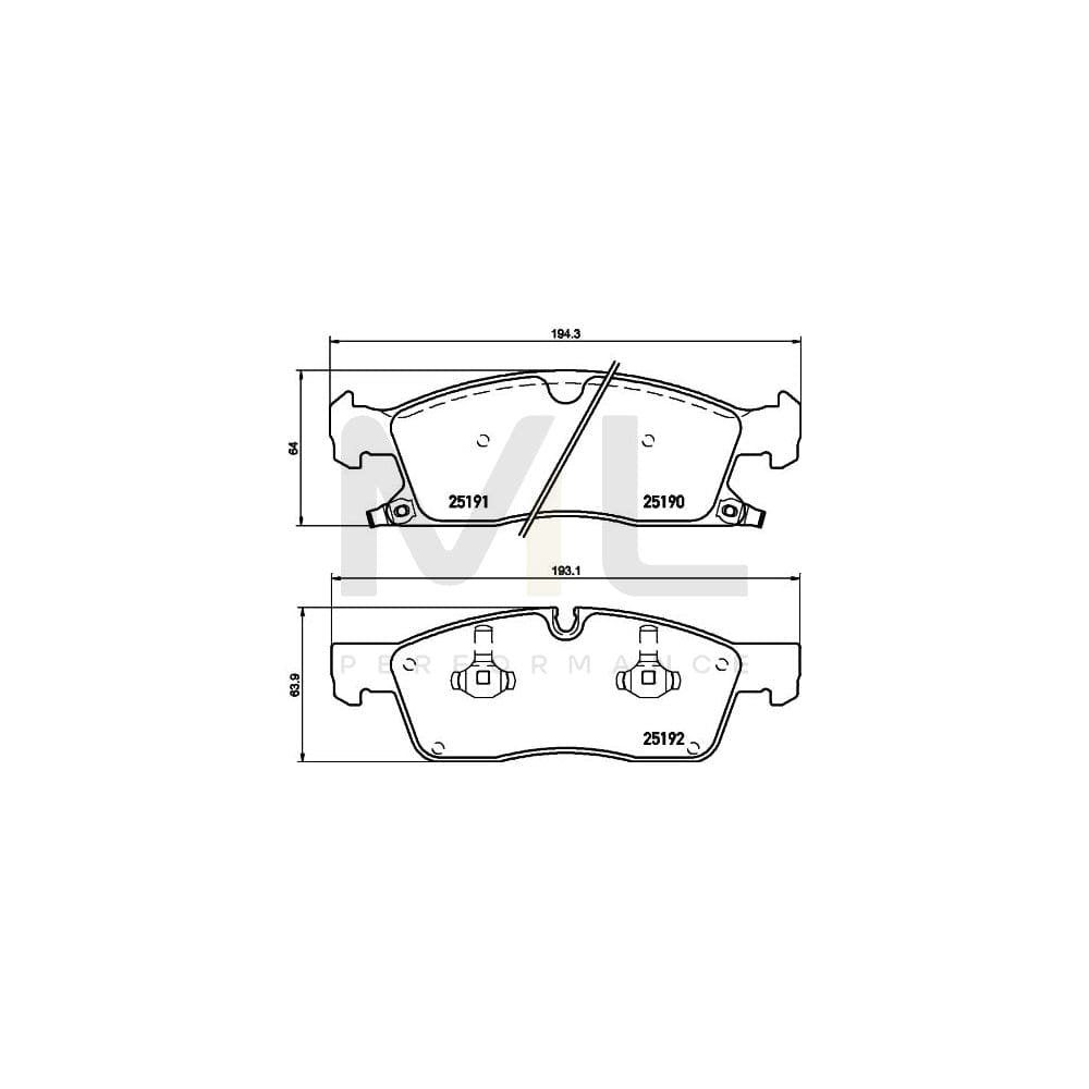 Hella 8DB 355 019-551 Brake Pad Set With Acoustic Wear Warning | ML Performance Car Parts