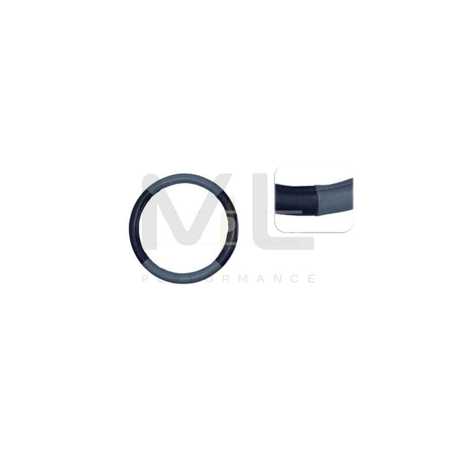 CARPRISS 79323307 Steering wheel cover Black, Grey, Ø: 37-39cm, Leather, PU (Polyurethane), Thermoplast