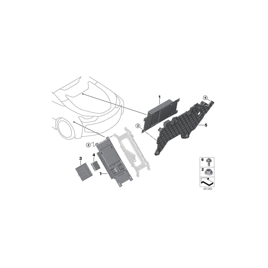 Genuine BMW 65156991992 I15 Holder For Telematics Control Unit ATM (Inc. i8)