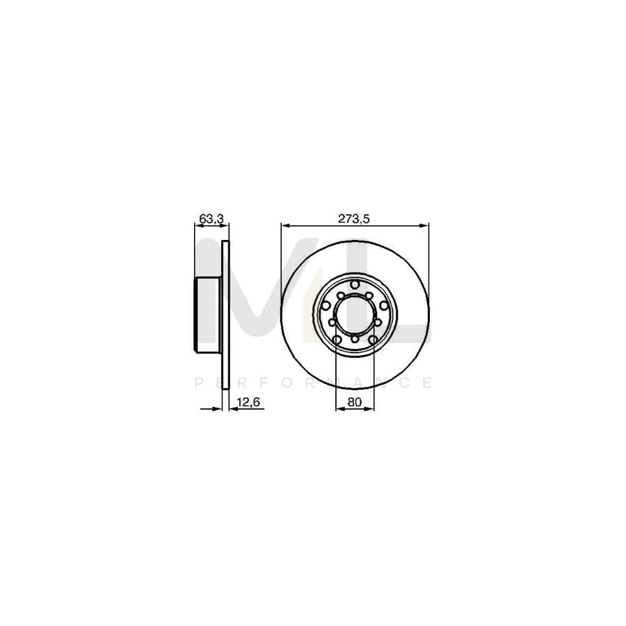 BOSCH 0 986 478 057 Brake Disc suitable for MERCEDES-BENZ /8 Solid, Oiled | ML Performance Car Parts