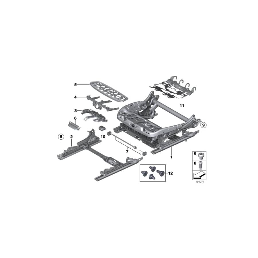 Genuine BMW 52107317461 F11 F07 Handle For Thigh Bolster (Inc. X5 40eX, X6 50iX 4.4 & X6 50iX 4.0)