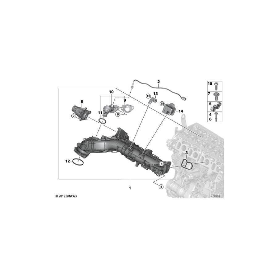 Genuine BMW 11618573872 F34 G31 G01 Pipe (Inc. 318d, 420dX & 118dX)