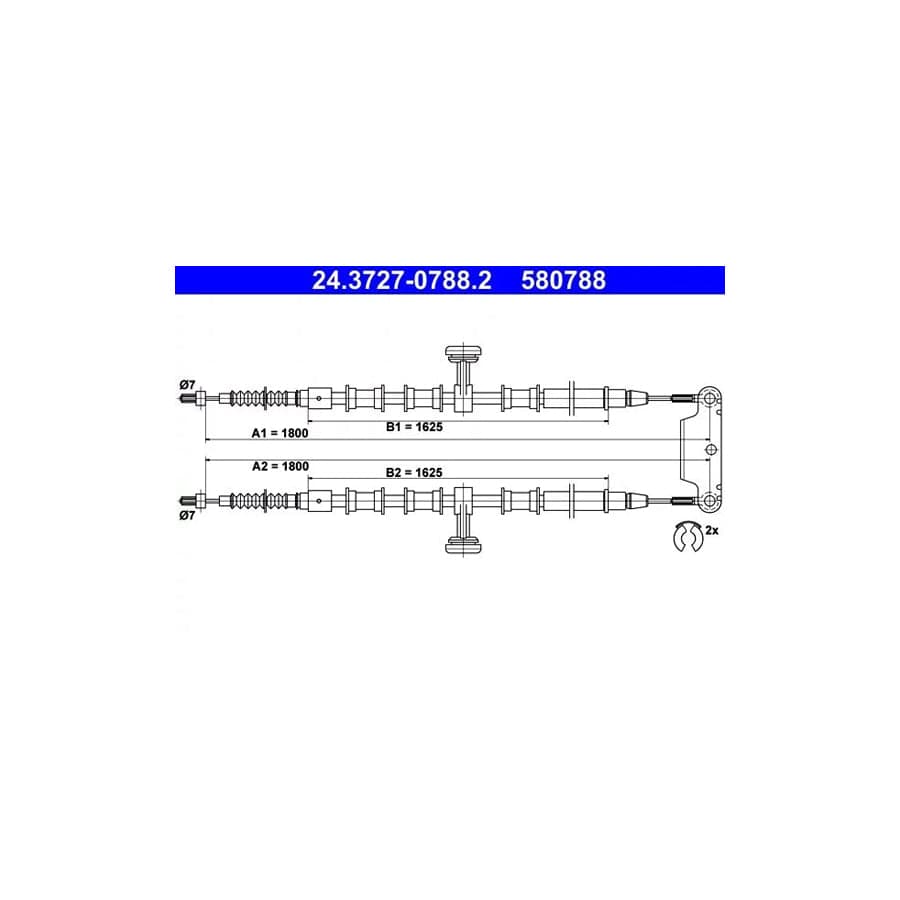 ATE 24.3727-0788.2 Hand Brake Cable