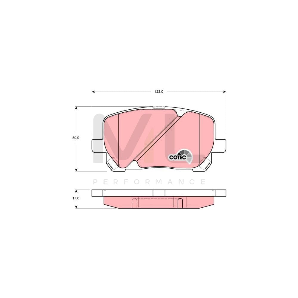 TRW Cotec Gdb3315 Brake Pad Set Not Prepared For Wear Indicator