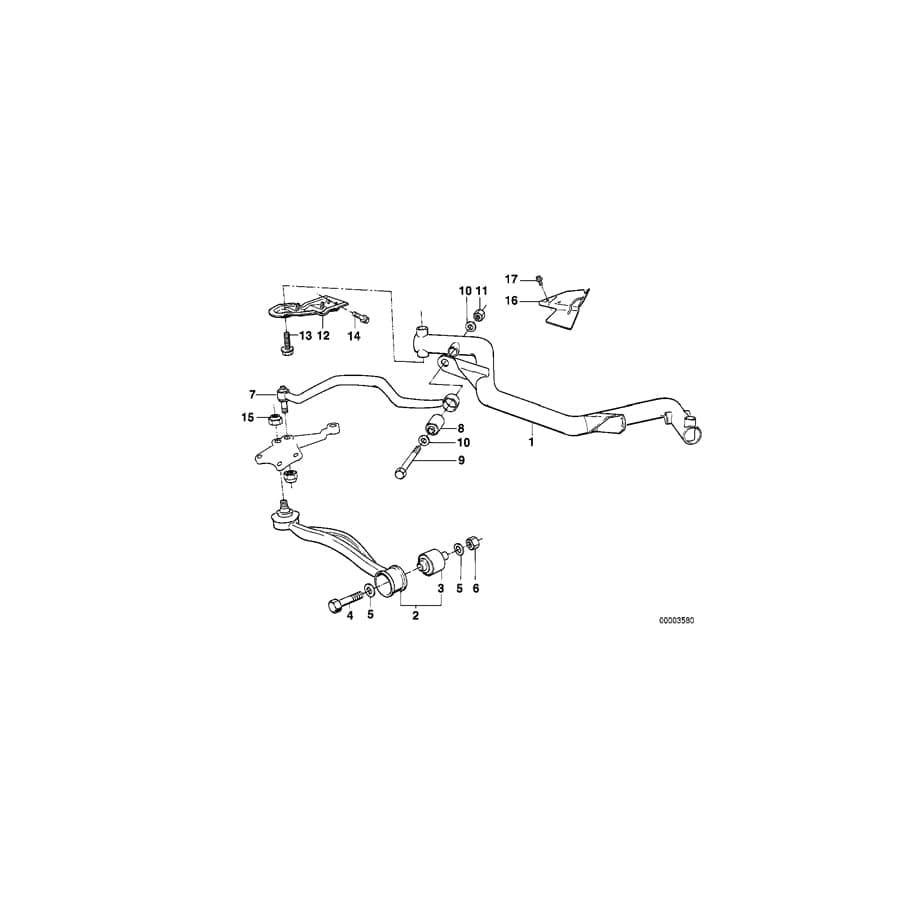 Genuine BMW 31121138244 E34 Cross Member (Inc. 520i & 525i)