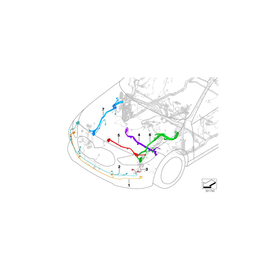 Genuine BMW 61128736650 F44 Set Of Cables, Front Bumper (Inc. M235iX, 218i & 220d)