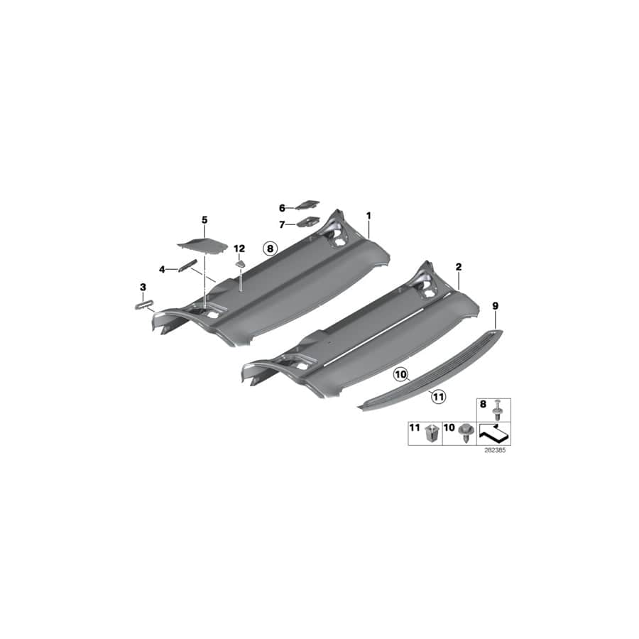 Genuine BMW 51468054089 Rear Window Shelf ANTHRAZIT (Inc. 650i, 640dX & ALPINA B6)