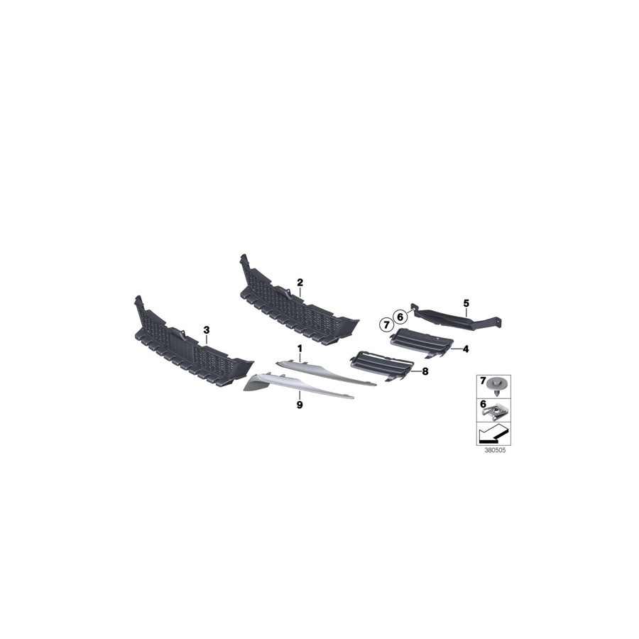 Genuine BMW 51117211473 F13 Grill, Amoek, Left (Inc. 640d, 650i & Alpina B6)