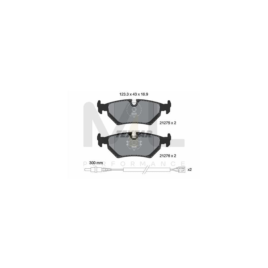 TEXTAR 2127501 Brake pad set incl. wear warning contact