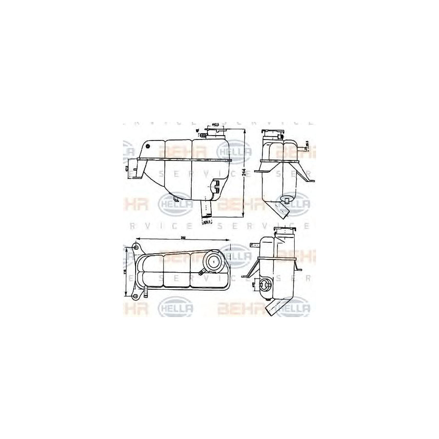 Hella 8MA 376 755-171 Coolant Expansion Tank Suitable For Mercedes-Benz E-Class
