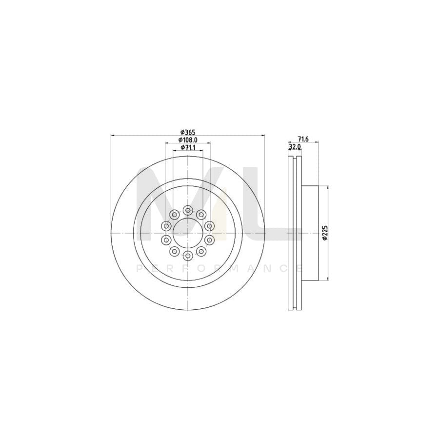 HELLA PRO High Carbon 8DD 355 129-191 Brake Disc Internally Vented, Coated, High-carbon, without wheel hub, without wheel studs | ML Performance Car Parts