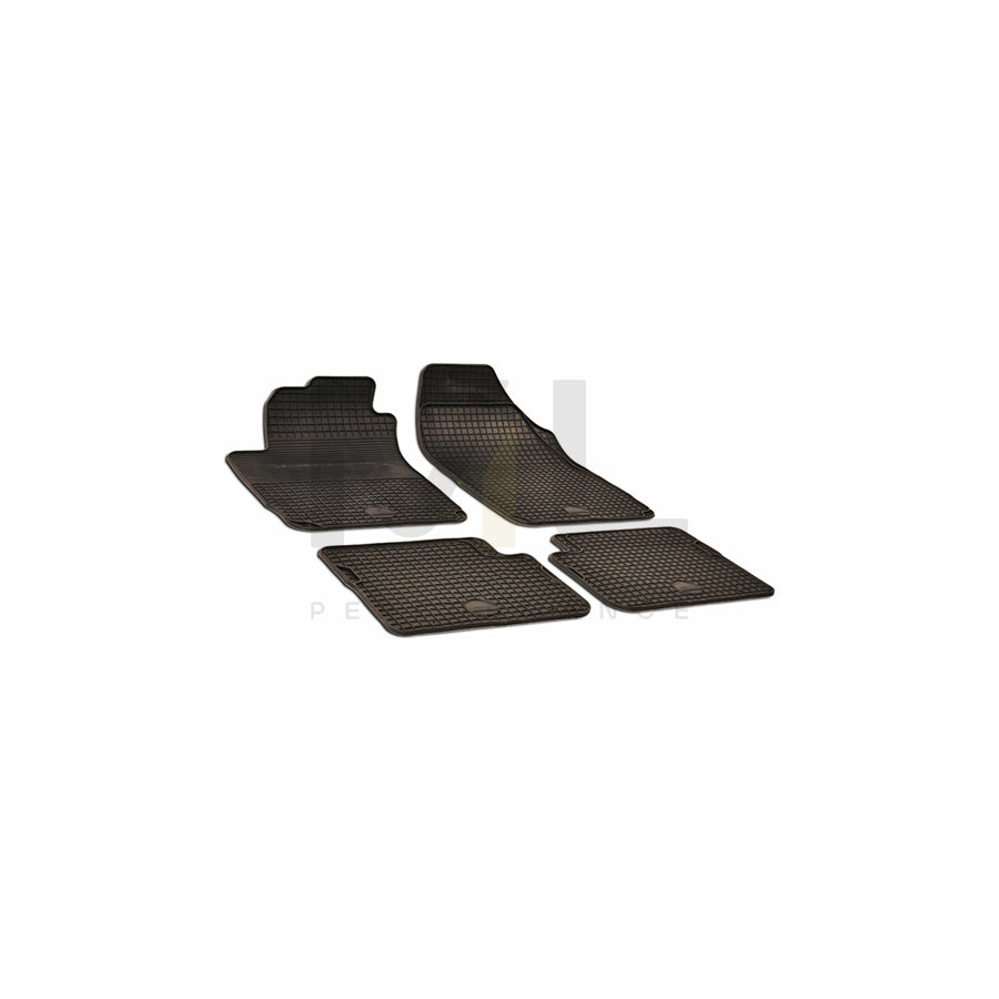 WALSER 50556 Floor mat set Elastomer, Front and Rear, Quantity: 4, Black