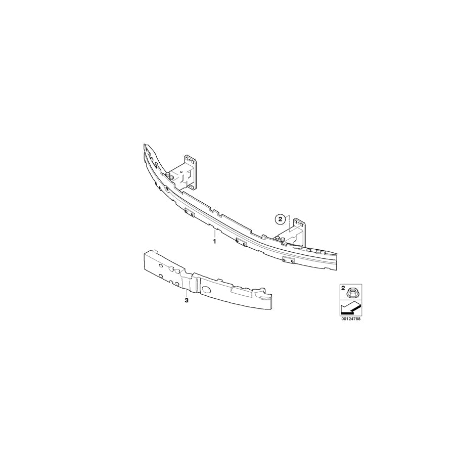 Genuine BMW 51117148585 E60 E61 Carrier, Bumper Front (Inc. 525i, 535xi & 528xi)