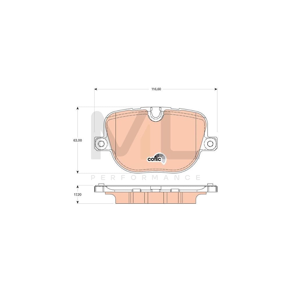 TRW Cotec Gdb1824 Brake Pad Set For Land Rover Range Rover Prepared For Wear Indicator, With Brake Caliper Screws, With Accessories