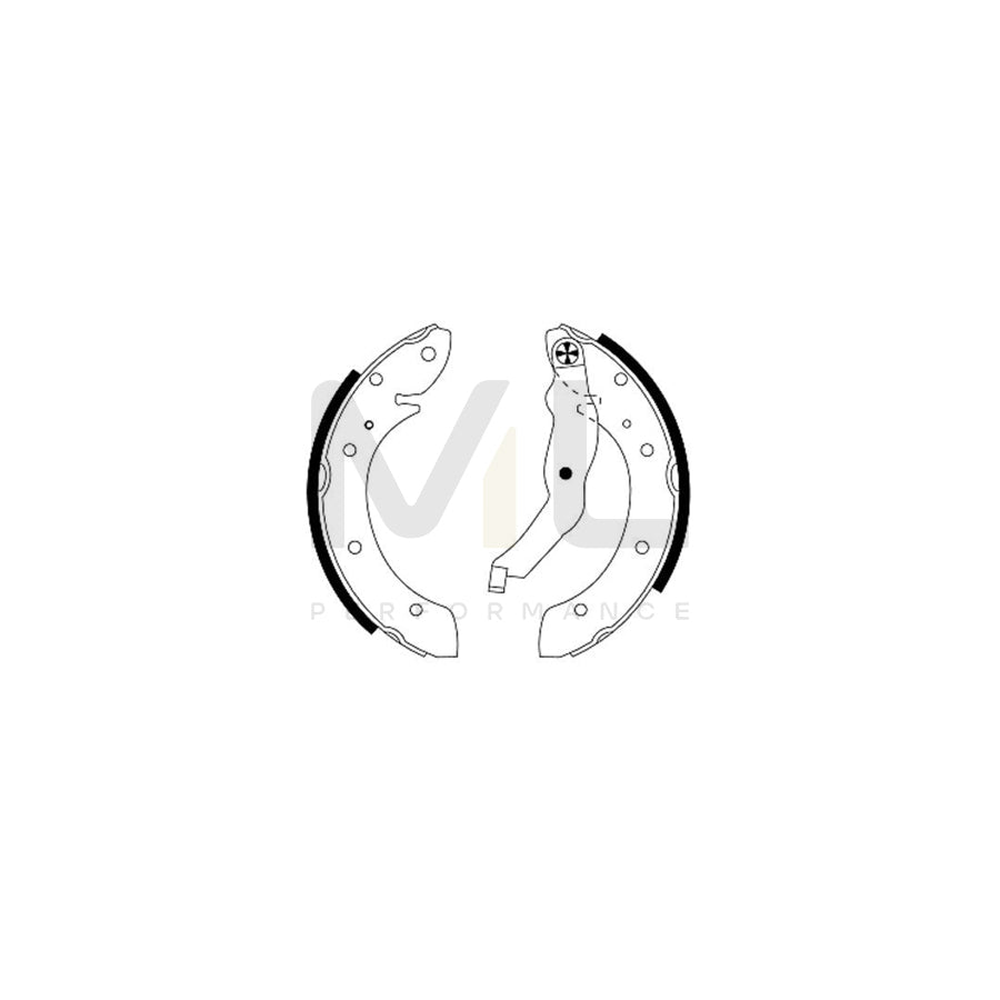HELLA 8DB 355 001-581 Brake Shoe Set with handbrake lever | ML Performance Car Parts