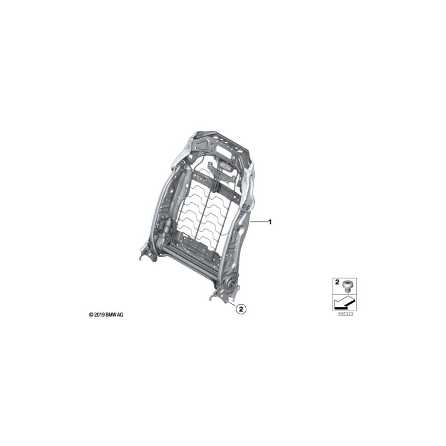 Genuine BMW 52107329916 F11 RR4 Backrest Frame, Base Seat (Inc. 535i, 520dX & X5 50iX 4.4)