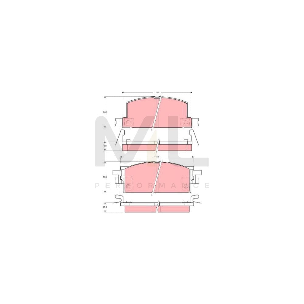 TRW Gdb780 Brake Pad Set With Acoustic Wear Warning