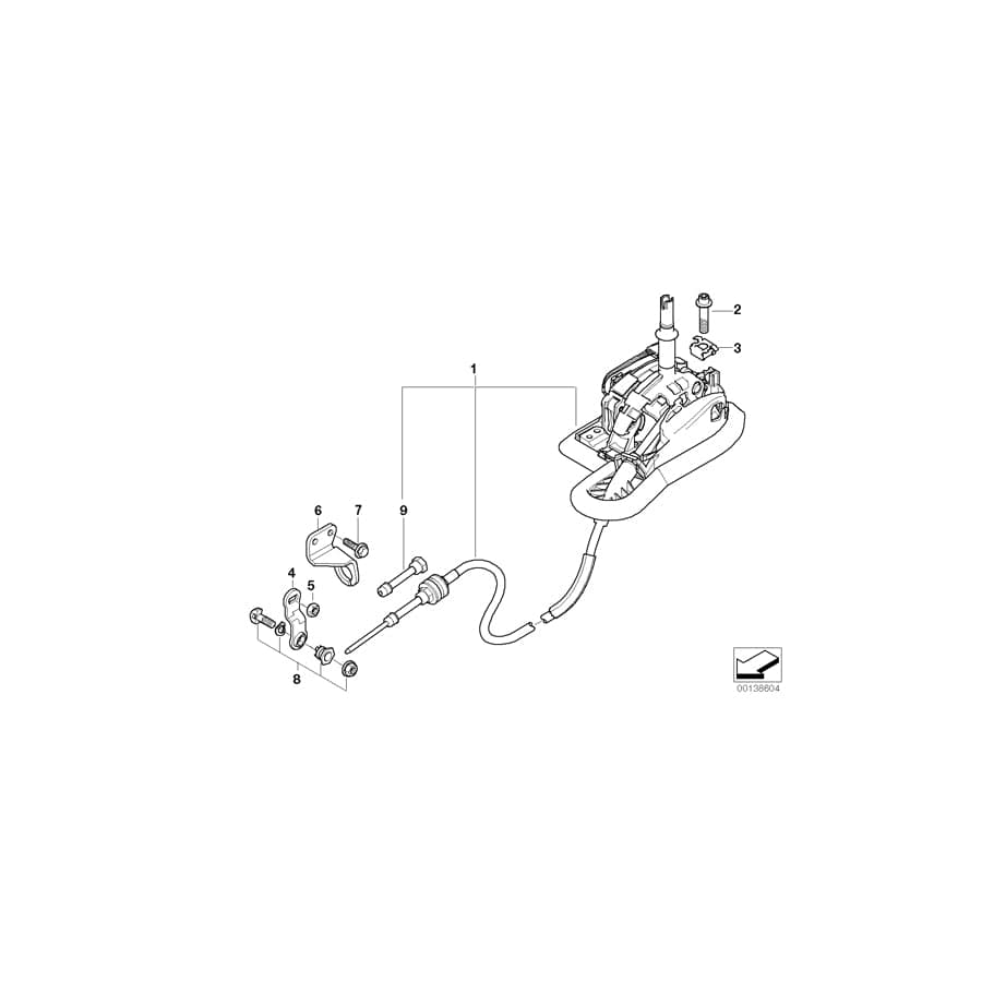 Genuine BMW 25168022554 E52 Gearshift Steptronic (Inc. ALPINA V8)