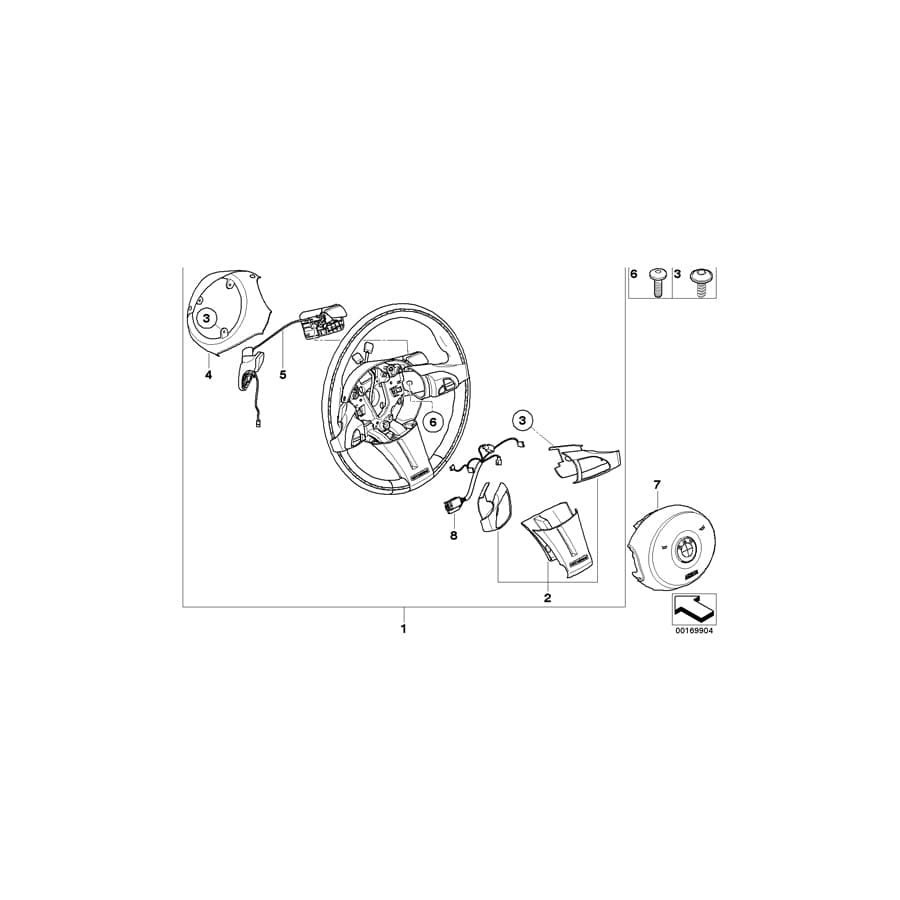 Genuine BMW 32307906786 E85 Sp.St.Wheel,Smg,Leather/Wdn Ring,Multif. MAHAG. MARITIM (Inc. Z4 2.5i & Z4 3.0i)