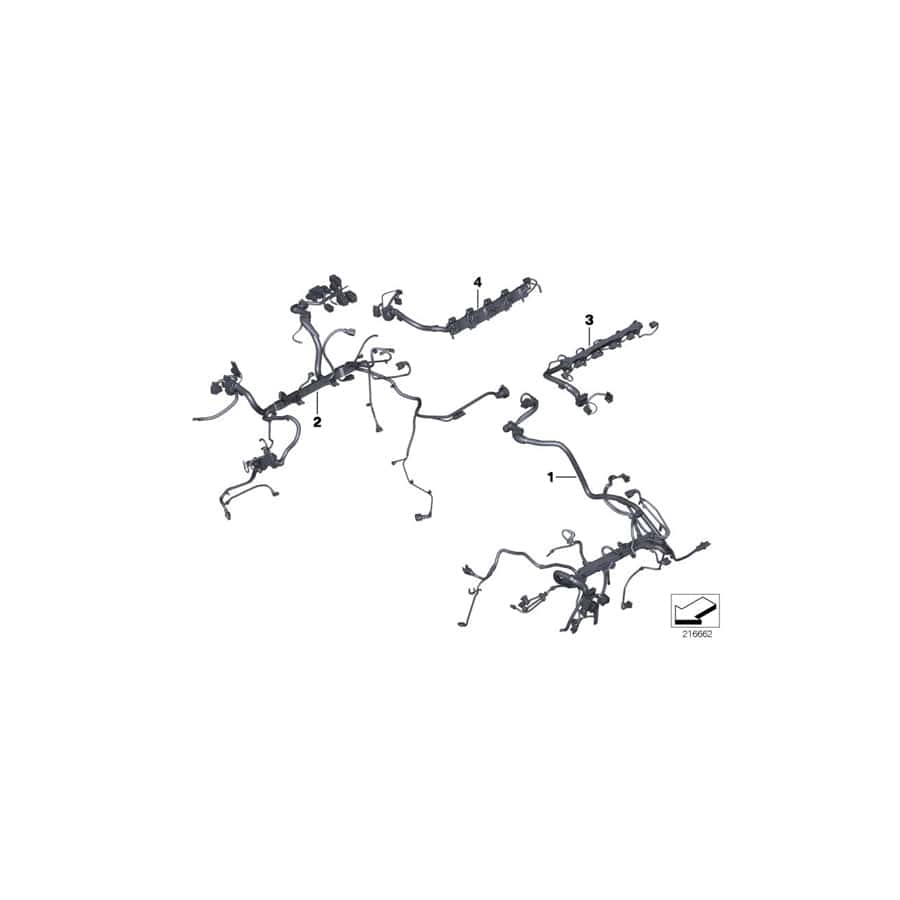 Genuine BMW 12517601279 F02 F01 F03 Wiring Harness, Engine, Base Cyl. 7- 12 (Inc. 760Li, 760LiS & 760i)