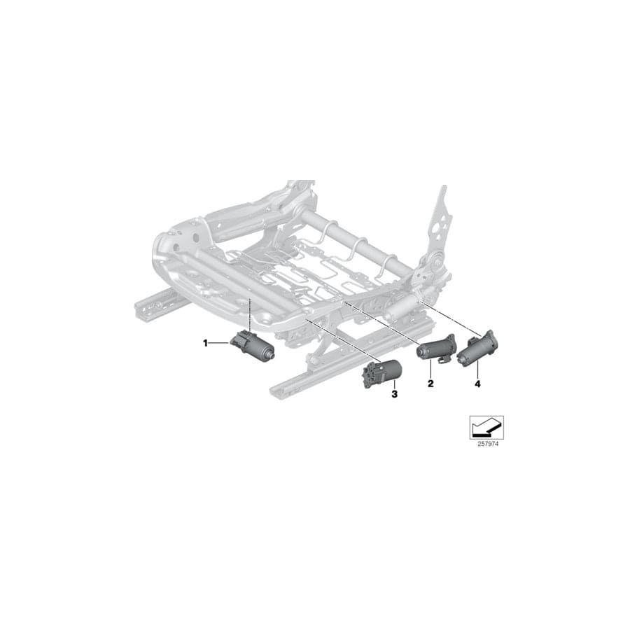 Genuine BMW 52107328706 F34 F20 Engine, Longitudinal Seat Adjustment P1-10823-02 (Inc. 430d, 320i ed & 418d)