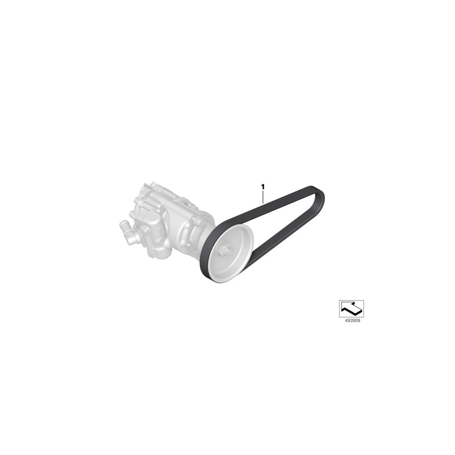 Genuine BMW 11418423096 Ribbed V-Belt SERVOPUMPE (Inc. M6 GT3)