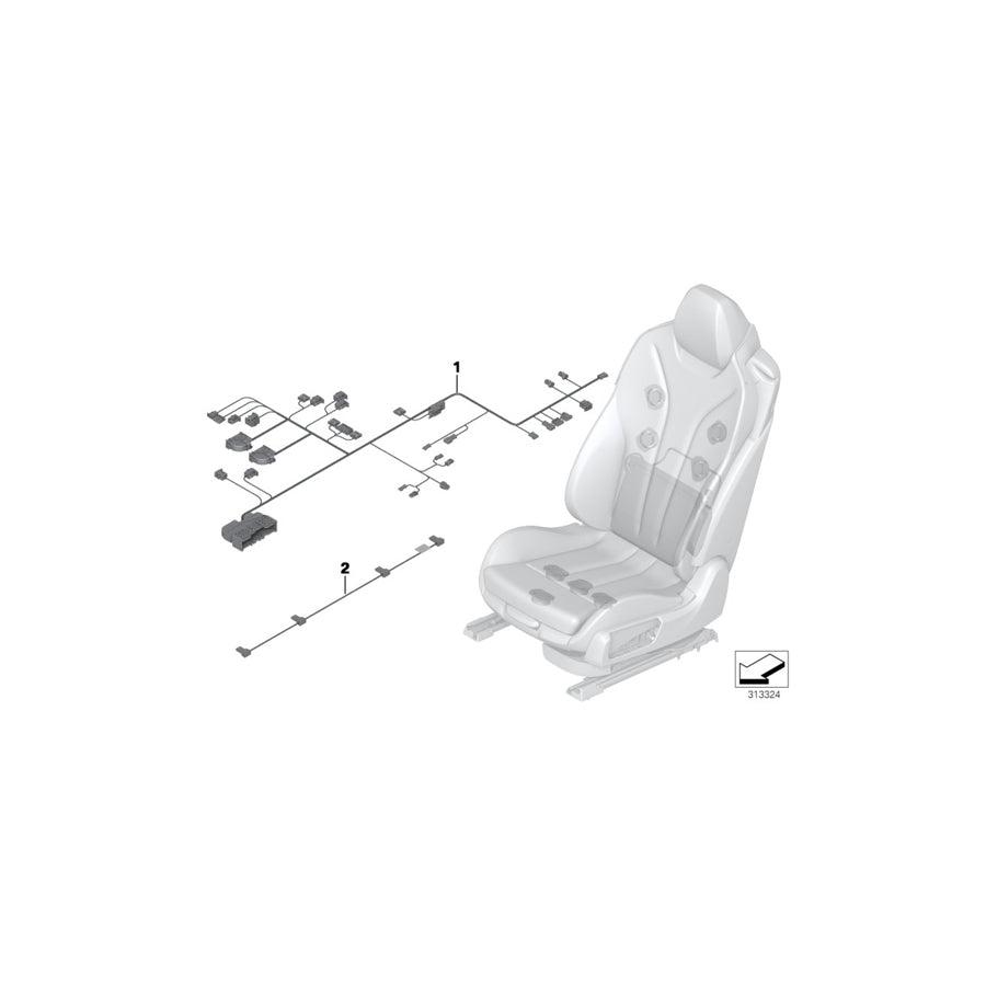 Genuine BMW 61129259524 F12 F06 F13 Wiring Set Seat Right (Inc. 650i, 650iX & 650iX 4.0)