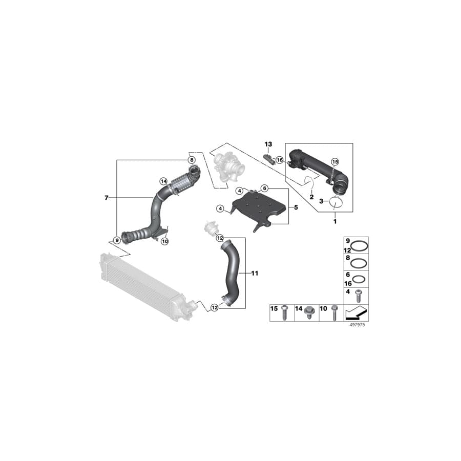 Genuine BMW 11618585294 F45 F44 Charge Air Line (Inc. 218d, Cooper D & X1 18d)