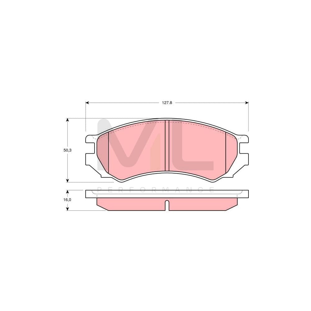 TRW Gdb1005 Brake Pad Set For Nissan Primera Not Prepared For Wear Indicator