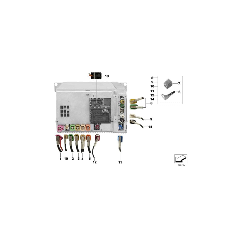 Genuine BMW 61116837348 F12 Rep.Module Aerial Lines Fm1 (Inc. 650iX 4.4, 650iX 4.0 & M6)