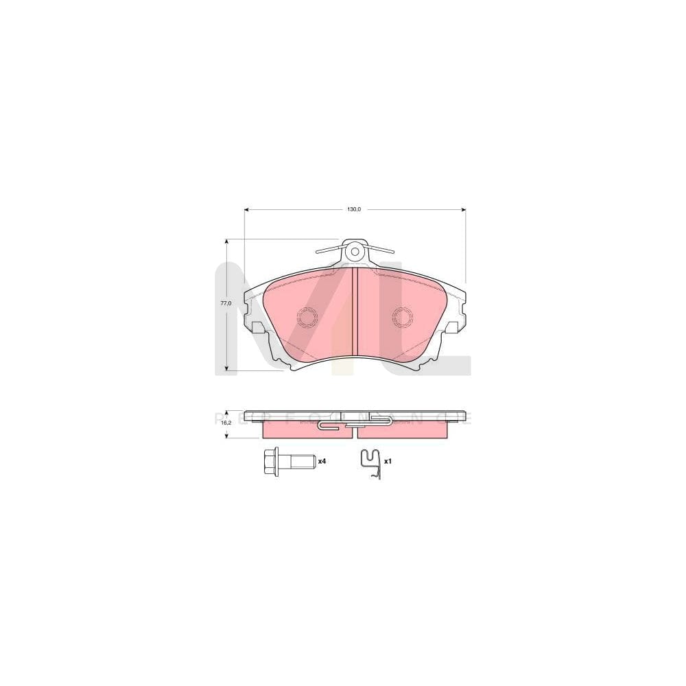 TRW Gdb3389 Brake Pad Set With Acoustic Wear Warning, With Accessories