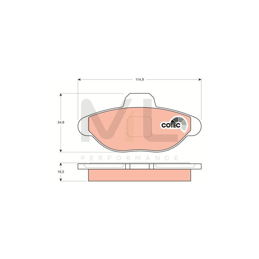 TRW Cotec Gdb1099 Brake Pad Set For Fiat Cinquecento (170) Not Prepared For Wear Indicator