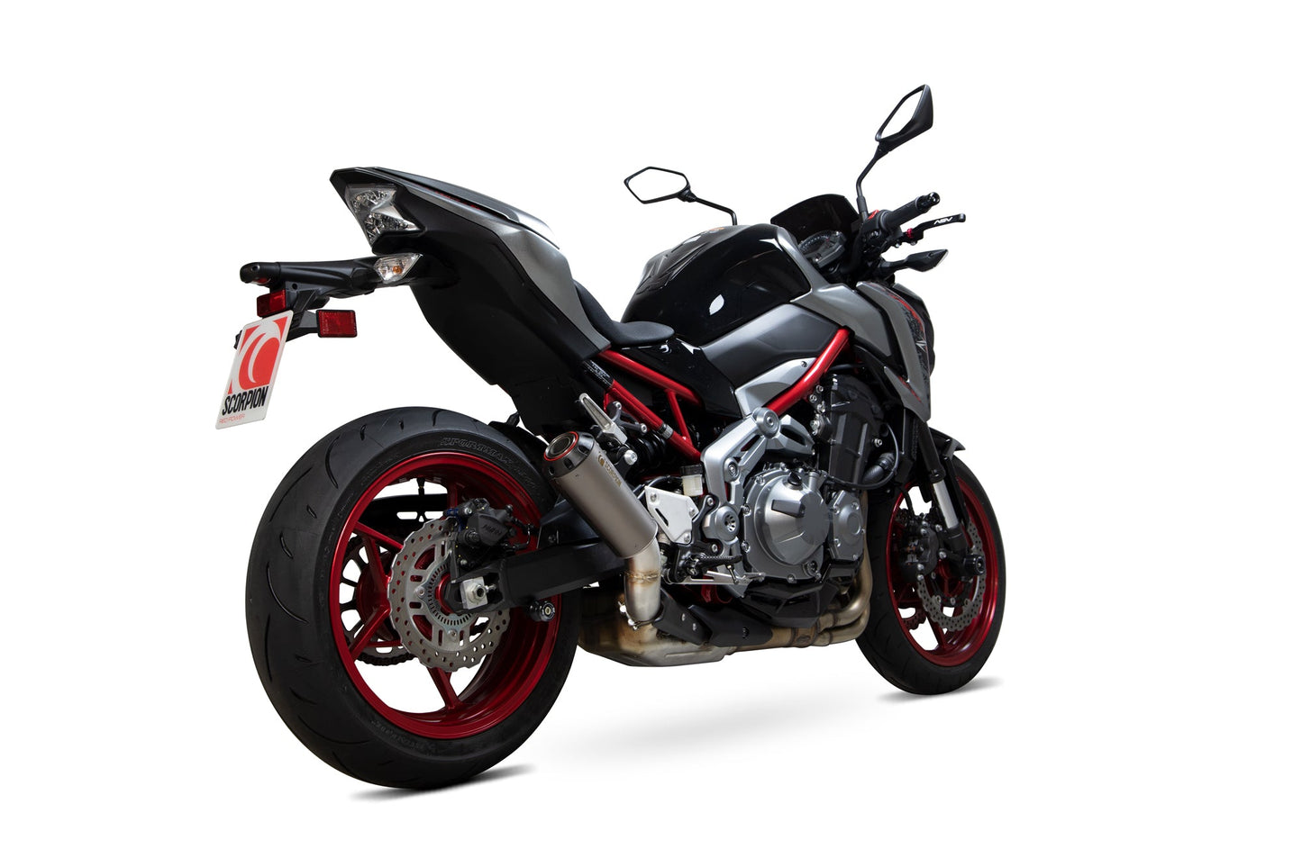 Scorpion PKA114TEO Kawasaki Z900 Red Power Slip-On - Titanium Sleeve | ML Performance UK UK