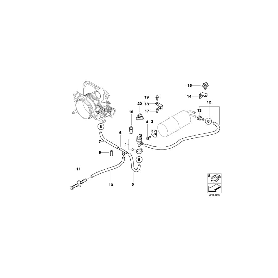 Genuine BMW 13901707839 E39 Hose (Inc. 540iP, 540i & 535i)