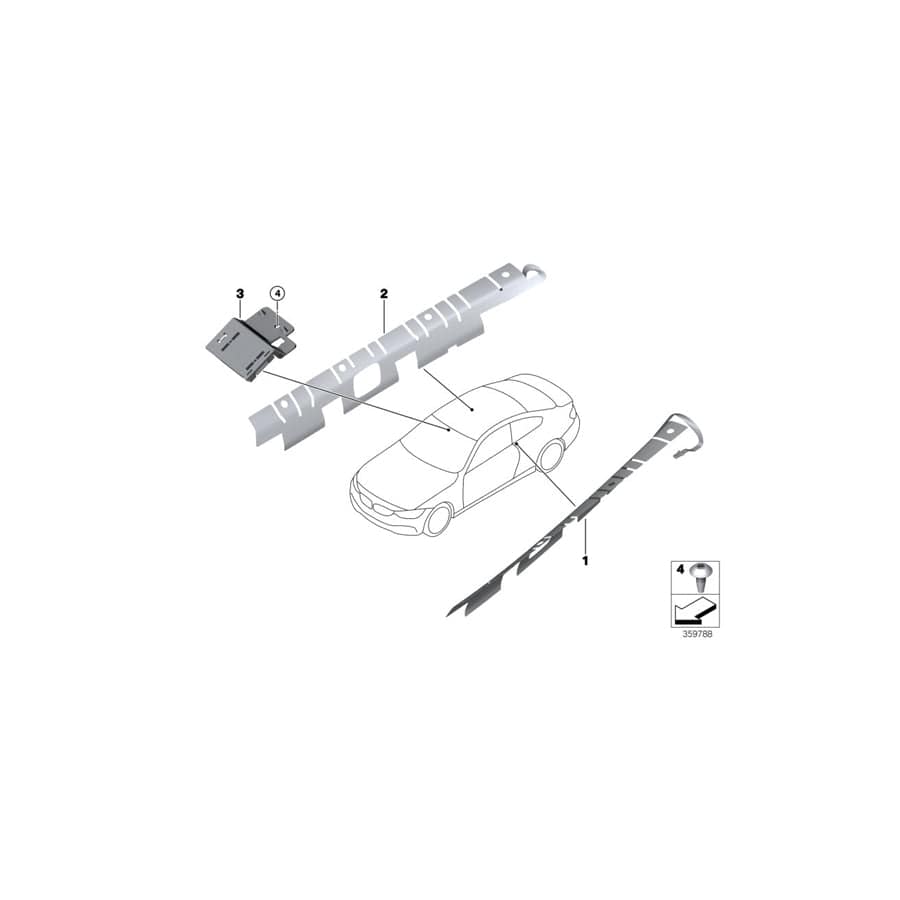 Genuine BMW 65209281065 F33 F83 Antenna For Am/Fm, Right (Inc. 428iX, M4 & 435i)