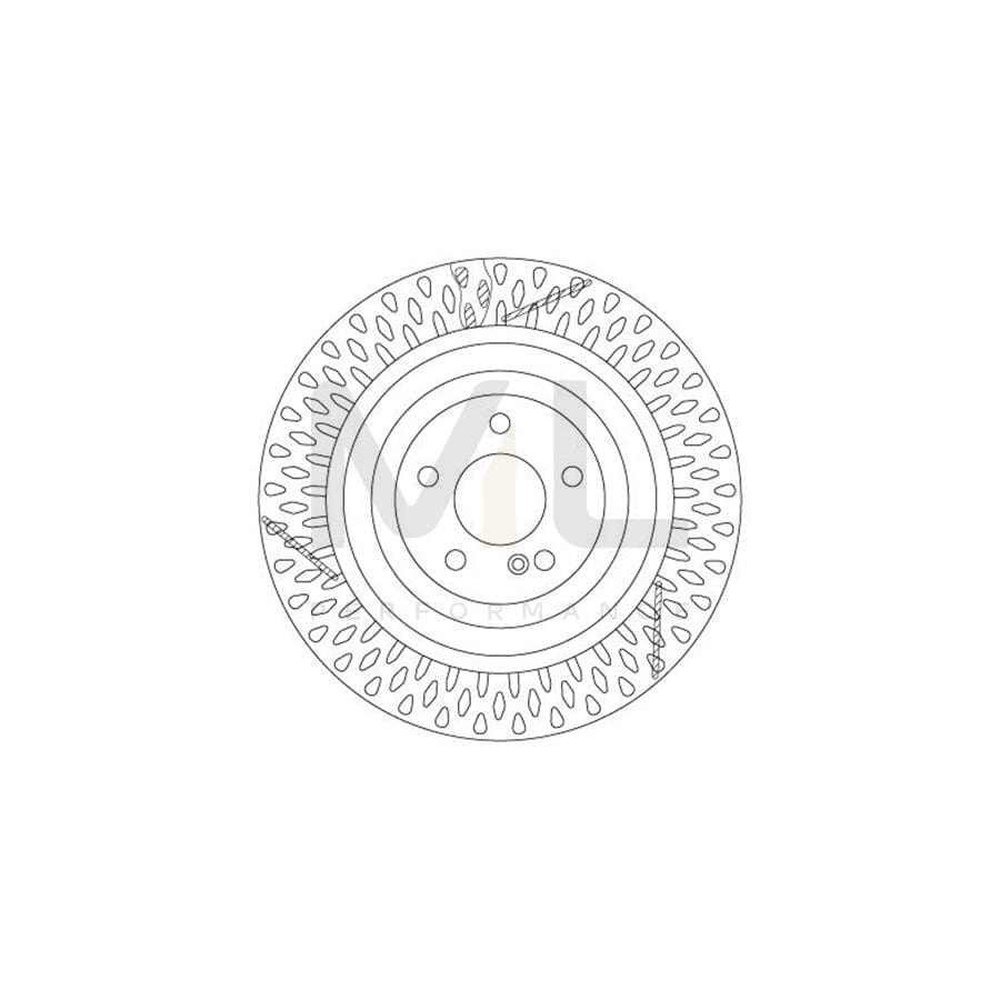 TRW DF6822S Brake Disc Perforated / Vented, Painted - 1 piece