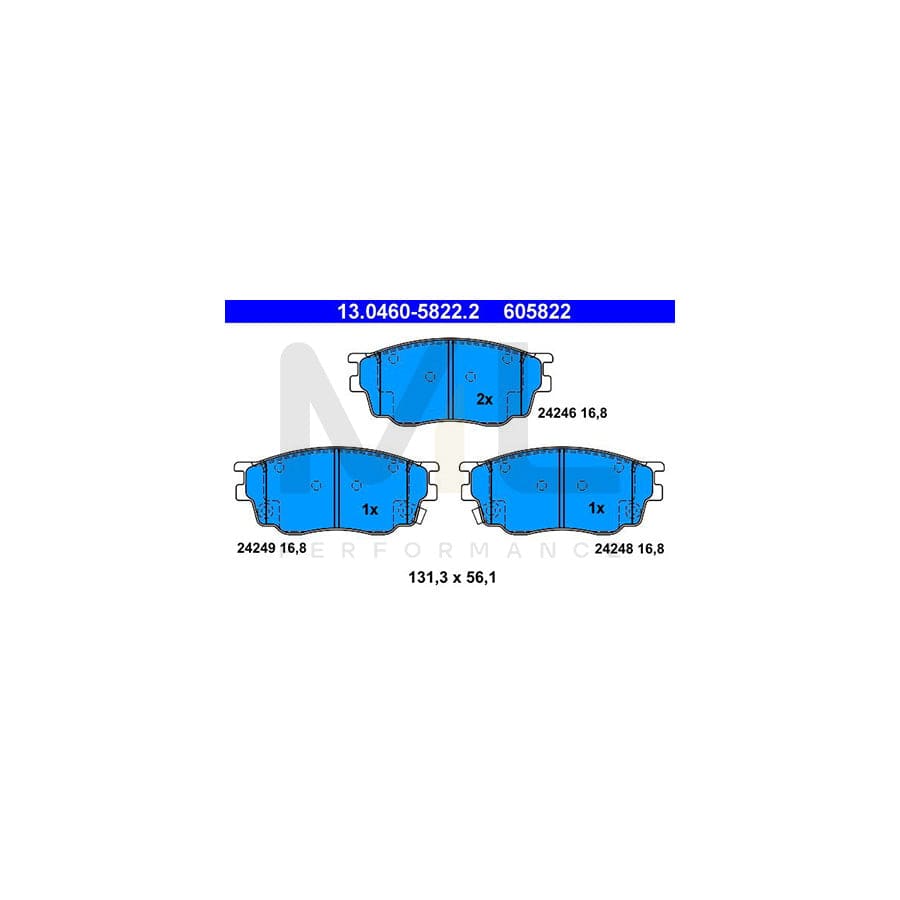 ATE 13.0460-5822.2 Brake pad set for MAZDA 6 with acoustic wear warning