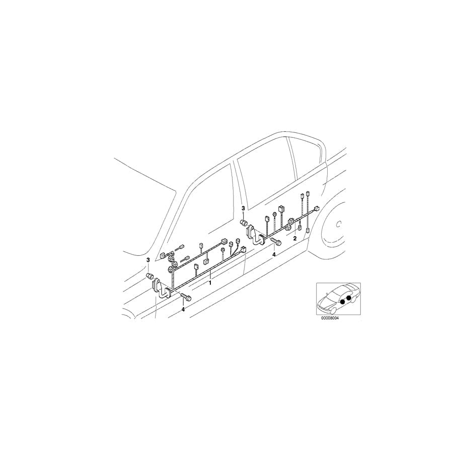 Genuine BMW 61129163134 E61 E60 Wiring Drivers Side (Inc. 535xi, 520i & 525i)