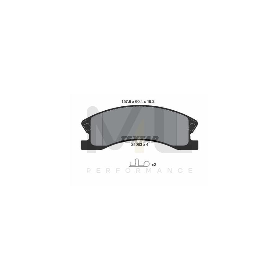 TEXTAR 2408301 Brake pad set for JEEP Grand Cherokee II (WJ, WG) with acoustic wear warning
