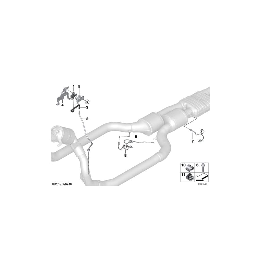 Genuine BMW 11789488328 G07 Temperature Sensor, Exhaust ZYL. 1-4 (Inc. X7 M50iX)