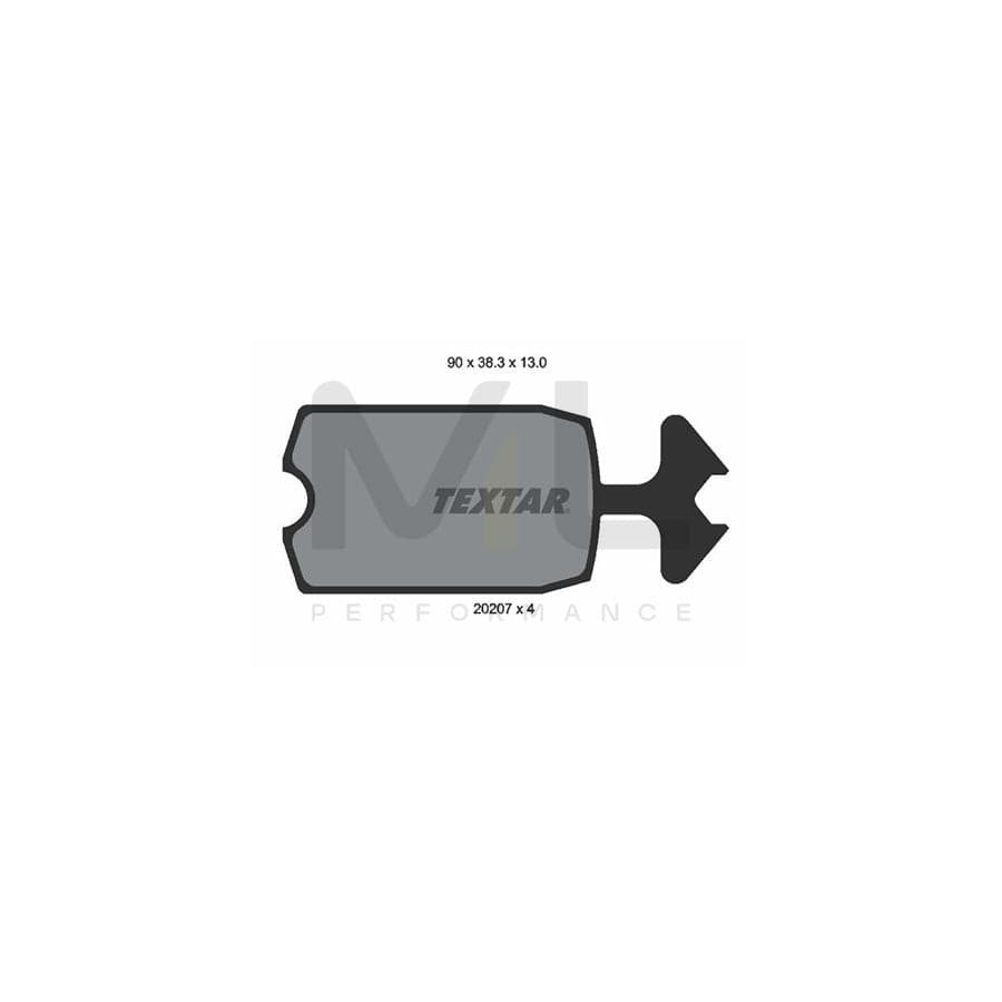 TEXTAR 2020709 Brake pad set not prepared for wear indicator