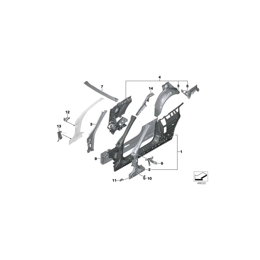 Genuine BMW 41217347365 F33 F83 Bracket, Side Panel, Top Left (Inc. 430iX, 435i & 430i)