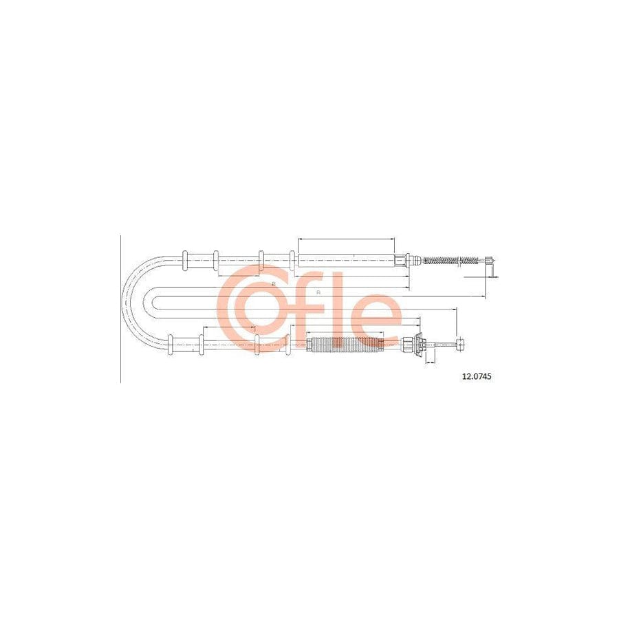 Cofle 12.0745 Hand Brake Cable for Fiat Doblo